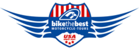 bikethebest MOTORCYCLE-TOURS USA SINCE 2001 Logo (DPMA, 12/17/2018)