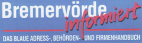 Bremervörde informiert DAS BLAUE Logo (DPMA, 08.06.1995)