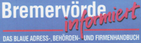 Bremervörde informiert DAS BLAUE Logo (DPMA, 06/08/1995)