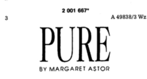 PURE BY MARGARET ASTOR Logo (DPMA, 21.03.1991)