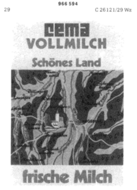 cema VOLLMILCH Schönes Land Logo (DPMA, 27.01.1977)