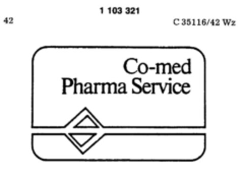 Co-med Pharma Service Logo (DPMA, 04/18/1986)