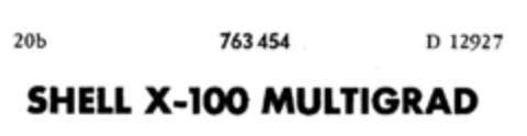 SHELL X-100 MULTIGRAD Logo (DPMA, 06/22/1961)