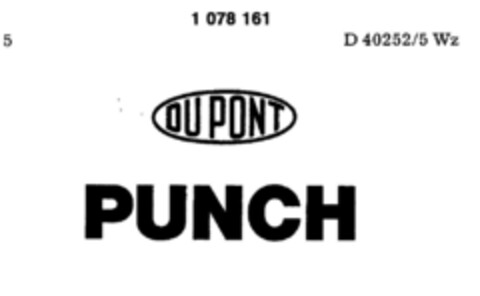 DU PONT PUNCH Logo (DPMA, 17.10.1984)