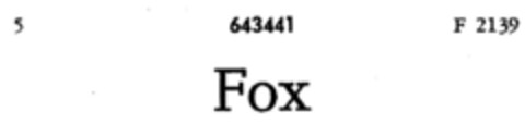 Fox Logo (DPMA, 26.01.1952)