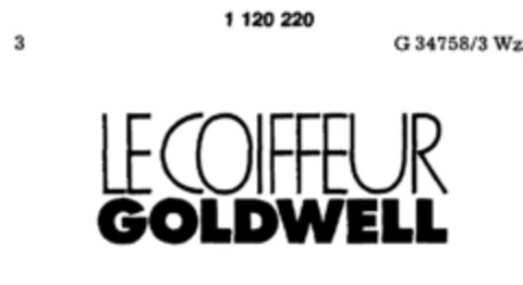 LE COIFFEUR GOLDWELL Logo (DPMA, 24.09.1987)