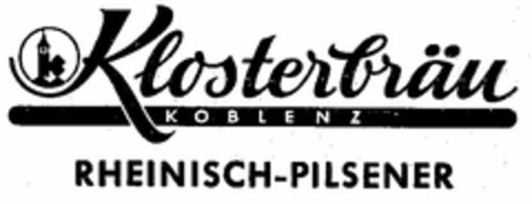 Klosterbräu KOBLENZ RHEINISCH-PILSENER Logo (DPMA, 23.04.1955)