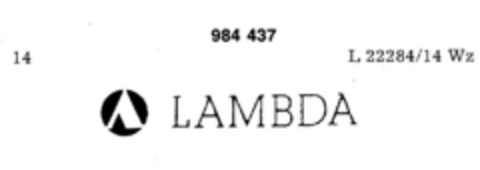 LAMBDA Logo (DPMA, 22.02.1978)