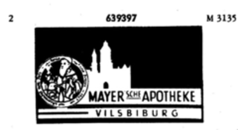 MAYER`SCHE APOTHEKE VILSBIBURG Logo (DPMA, 11/08/1951)
