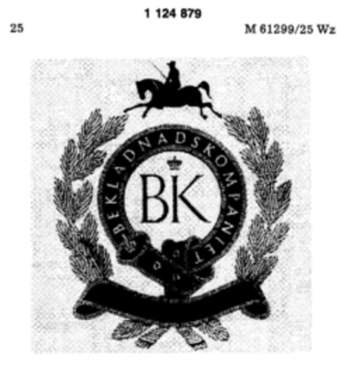 BK BEKLÄDNADSKOMPANIET Logo (DPMA, 31.08.1987)