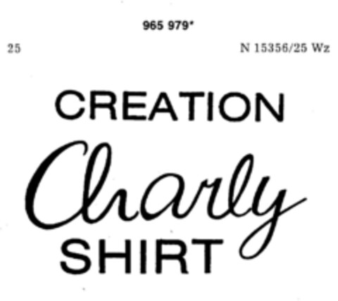 CREATION Charly SHIRT Logo (DPMA, 23.03.1977)