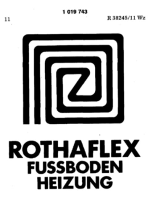 ROTHAFLEX FUSSBODEN HEIZUNG Logo (DPMA, 10/18/1980)