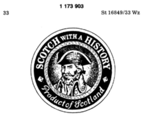 SCOTCH WITH A HISTORY Product of Scotland Logo (DPMA, 12.06.1990)