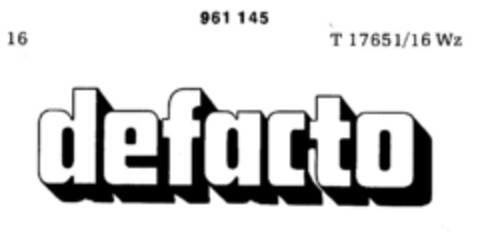 defacto Logo (DPMA, 07.12.1976)