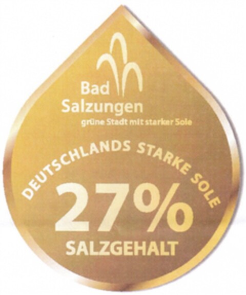 Bad Salzungen grüne Stadt mit starker Sole DEUTSCHLANDS STARKE SOLE 27% SALZGEHALT Logo (DPMA, 01.06.2010)