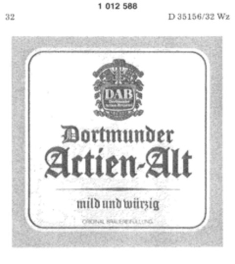 DAB Dortmunder Actien-Alt Logo (DPMA, 04/05/1980)