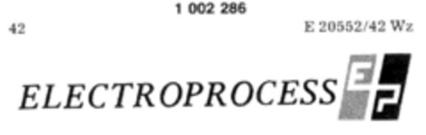 ELECTROPROCESS Logo (DPMA, 22.03.1979)