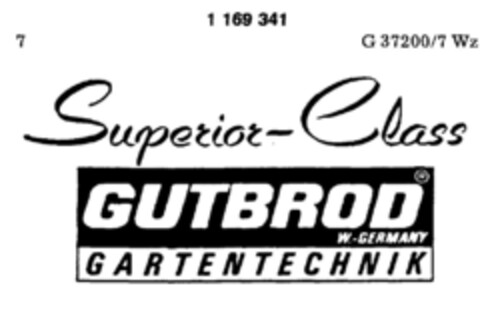 Superior-Class GUTBROD GARTENTECHNIK Logo (DPMA, 29.08.1989)