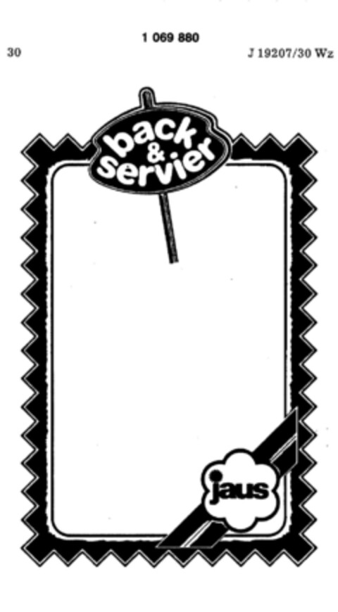 back & servier jaus Logo (DPMA, 26.05.1984)