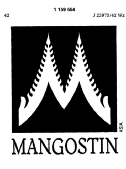 MANGOSTIN ASIA Logo (DPMA, 05/10/1989)