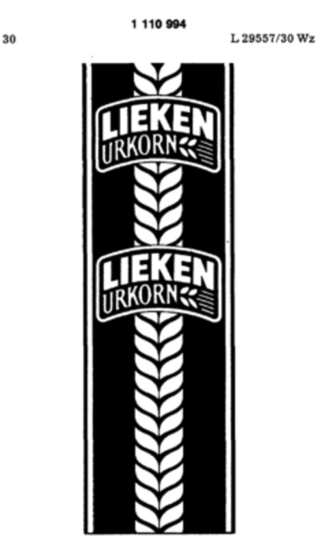 LIEKEN URKORN Logo (DPMA, 13.11.1986)