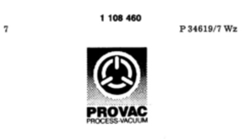 PROVAC PROCESS-VACUUM Logo (DPMA, 02.12.1986)