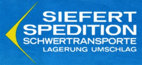 SIEFERT SPEDITION SCHWERTRANSPORTE LAGERUNG UMSCHLAG Logo (DPMA, 02/23/1987)