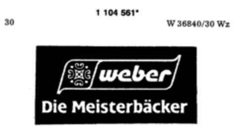 weber Die Meisterbäcker Logo (DPMA, 02/02/1987)