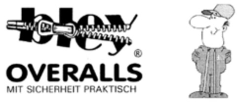 bley OVERALLS MIT SICHERHEIT PRAKTISCH Logo (DPMA, 19.01.2000)