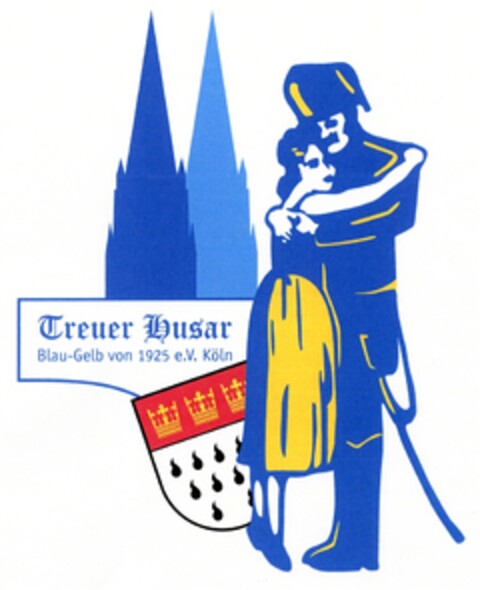 Treuer Husar Blau-Gelb von 1925 e.V. Köln Logo (DPMA, 30.07.2008)