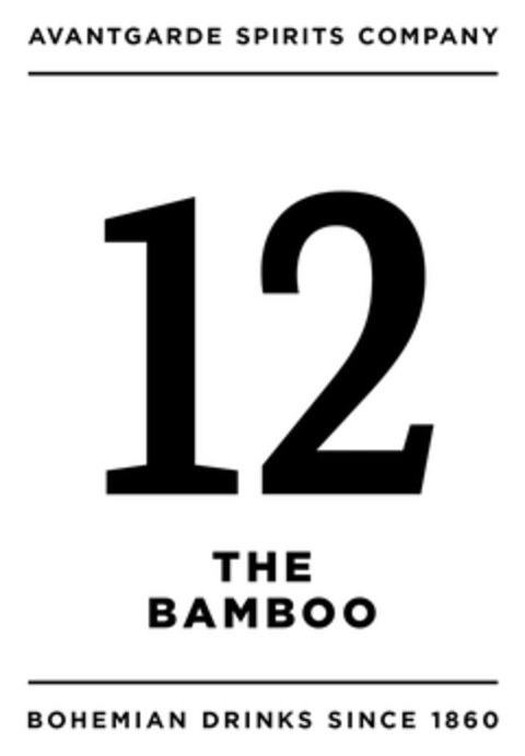 AVANTGARDE SPIRITS COMPANY 12 THE BAMBOO BOHEMIAN DRINKS SINCE 1860 Logo (DPMA, 18.06.2015)