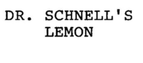 DR. SCHNELL'S LEMON Logo (DPMA, 06/01/1995)