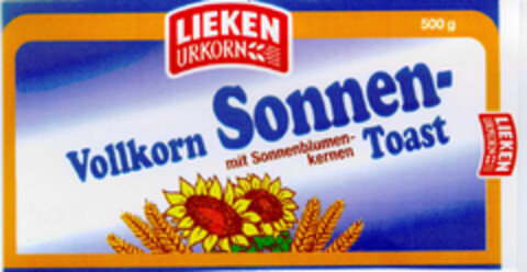 LIEKEN URKORN Vollkorn Sonnen-Toast Logo (DPMA, 22.09.1997)