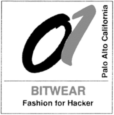 O1 Palo Alto California BITWEAR Fashion for Hacker Logo (DPMA, 25.11.1993)