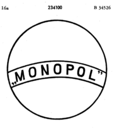"MONOPOL" Logo (DPMA, 10.01.1918)