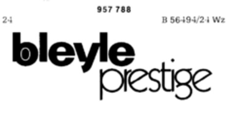 bleyle prestige Logo (DPMA, 17.07.1976)