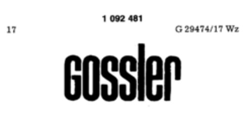 Gossler Logo (DPMA, 27.03.1982)