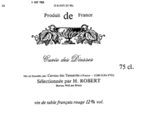 Cuvée des Déesses Logo (DPMA, 04/20/1989)