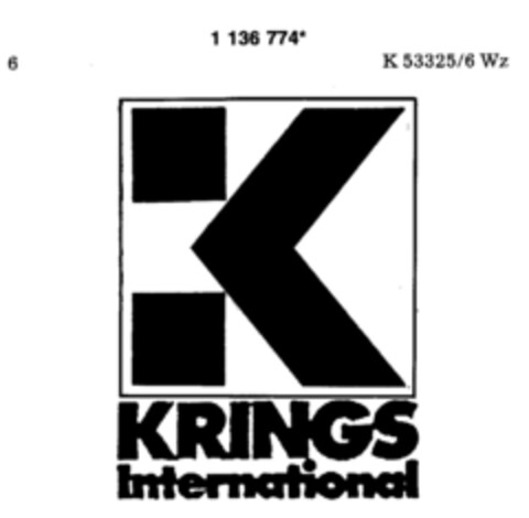 KRINGS International Logo (DPMA, 08.09.1988)