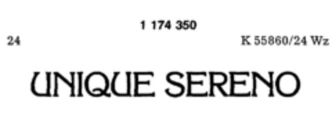 UNIQUE SERENO Logo (DPMA, 13.03.1990)