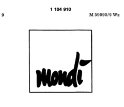 mondi Logo (DPMA, 08/20/1986)