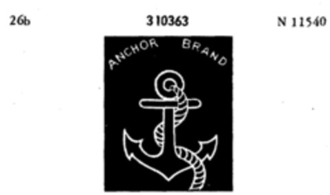 ANCHOR BRAND Logo (DPMA, 25.09.1922)