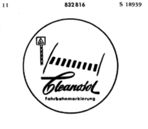 Cleanosol Fahrbahnmarkierung Logo (DPMA, 06/29/1966)