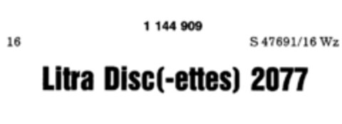 Litra Disc(-ettes) 2077 Logo (DPMA, 31.12.1988)