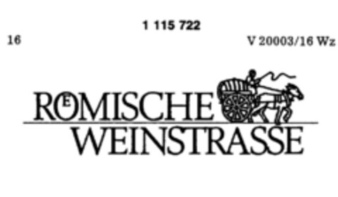 ROEMISCHE WEINSTRASSE Logo (DPMA, 09/24/1986)