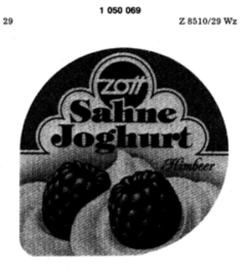 zott Sahne Joghurt Himbeer Logo (DPMA, 26.10.1982)