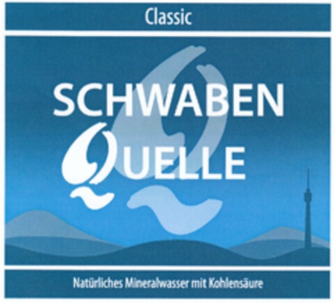 Classic SCHWABEN QUELLE Natürliches Mineralwasser mit Kohlensäure Logo (DPMA, 04.03.2009)