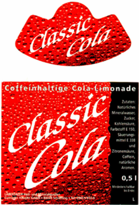 Classic Cola Logo (DPMA, 25.11.1995)