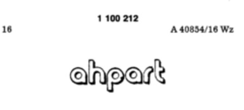 ahpart Logo (DPMA, 16.01.1986)