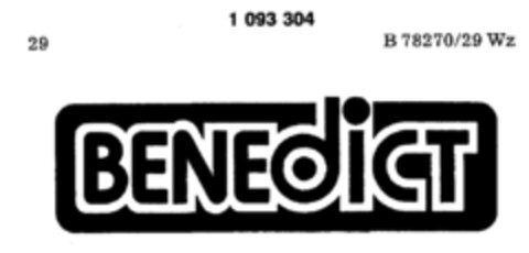 BENEDICT Logo (DPMA, 05.12.1985)